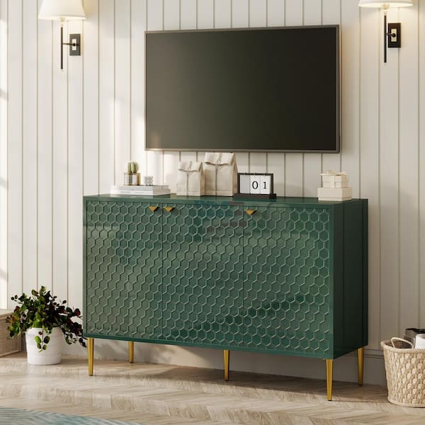 Green 31.5 in. H Freestanding 3-Door Locker Accent Storage Cabinet with Adjustable Shelf