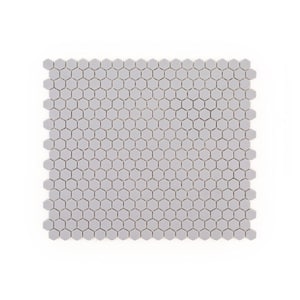5/8" Muze Hexagon Grey 9.875 in. x 11.375 in. Hexagon Matte Glass Wall and Floor Mosaic Tile (15.6 sq. ft./Case)