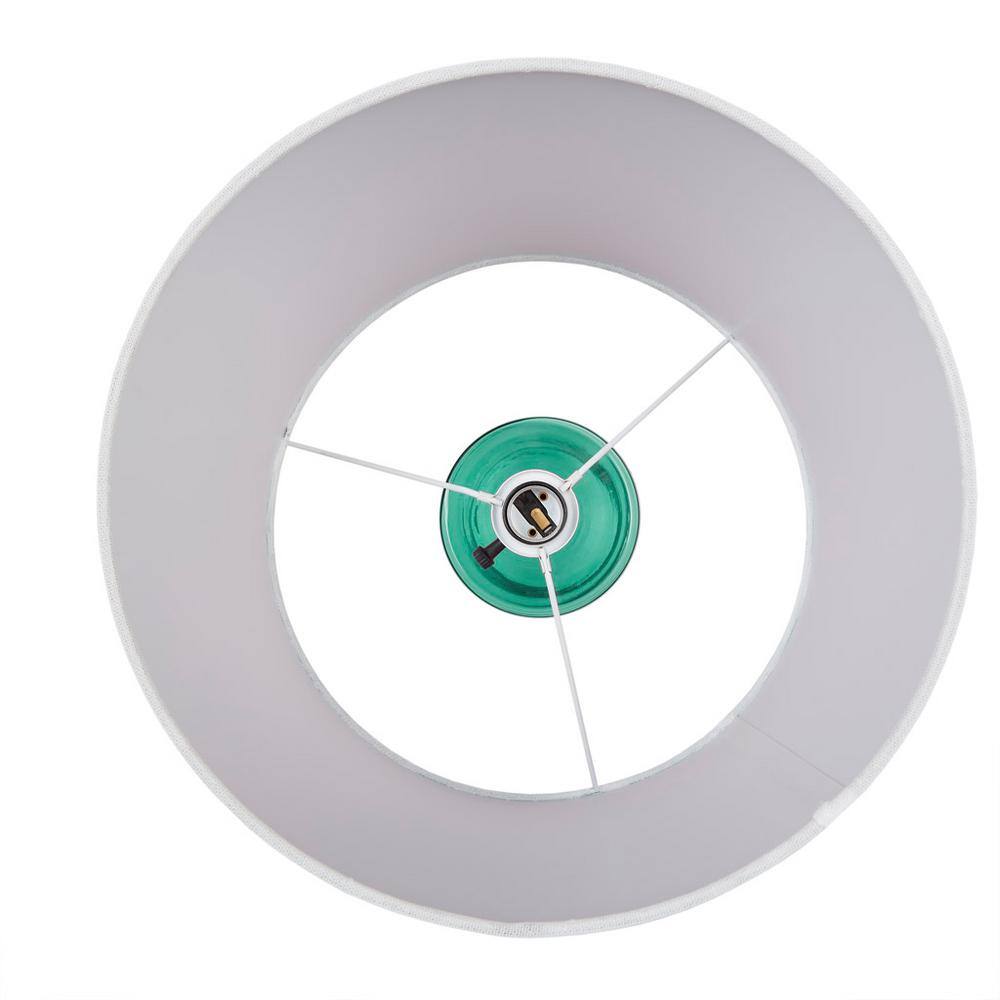 Neonova Blue Glass Table Lamp with White Shade