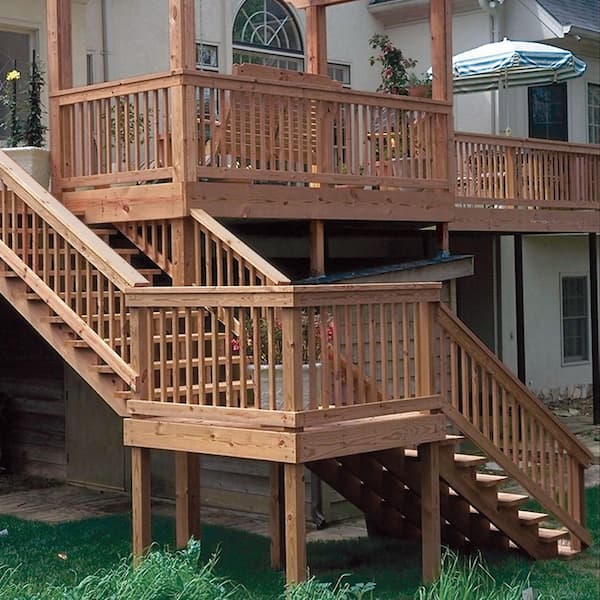 8-Step Pressure-Treated Cedar-Tone Pine Stair Stringer