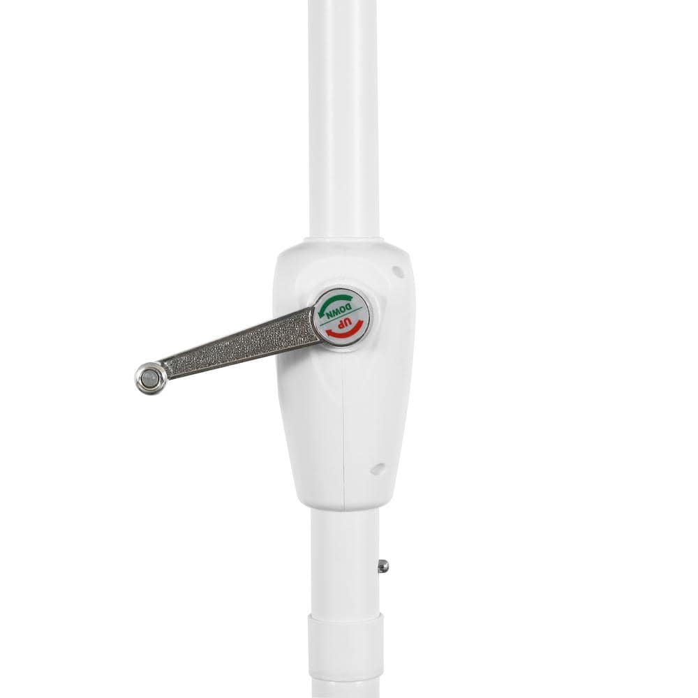 Baiona 9 ft. White and Green Aluminum Patio Umbrella with Auto-Tilt