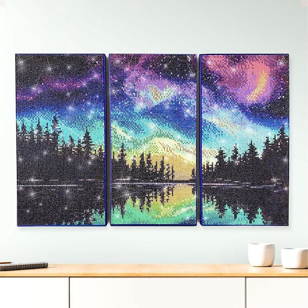 YSCOLOR Diamond Painting Kit 5D 30x40 Cm - Aurora Boreale Con Diamanti Rotondi - Completo Per Adulti E Principianti