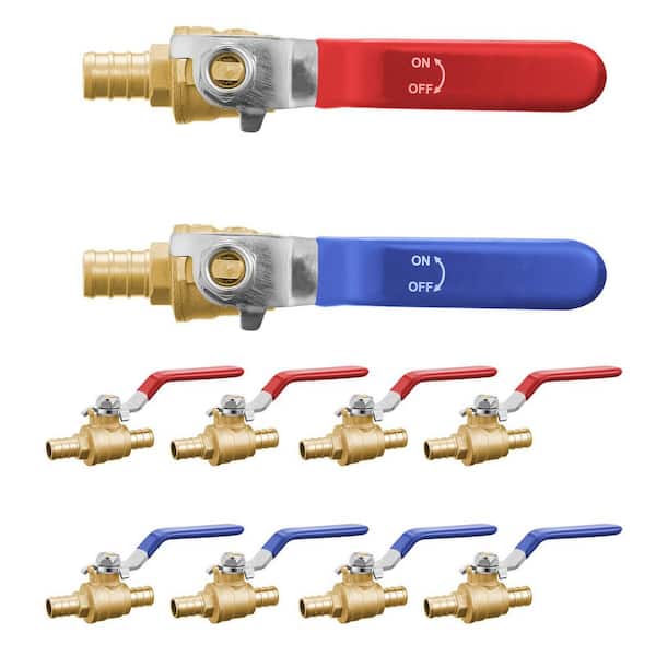 PEX Ball Valve, 1/2 in. Connection 1 x 1/2 in. Connection 2 Brass to Brass Ball Valve, 10-Pack