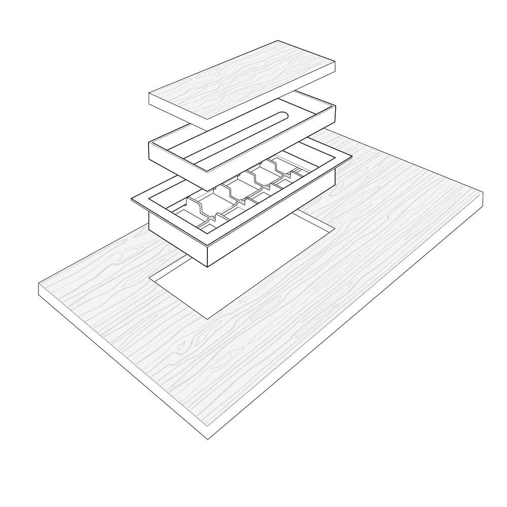 Matte Black 4" x 10" ABS Plastic Floor Register