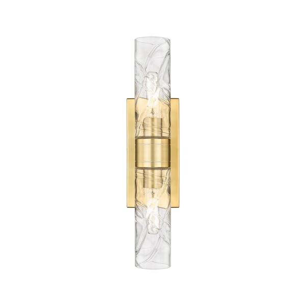 Innovations Ballston Urban 18 in. 2-Light Satin Gold Vanity Light with Glass Shade