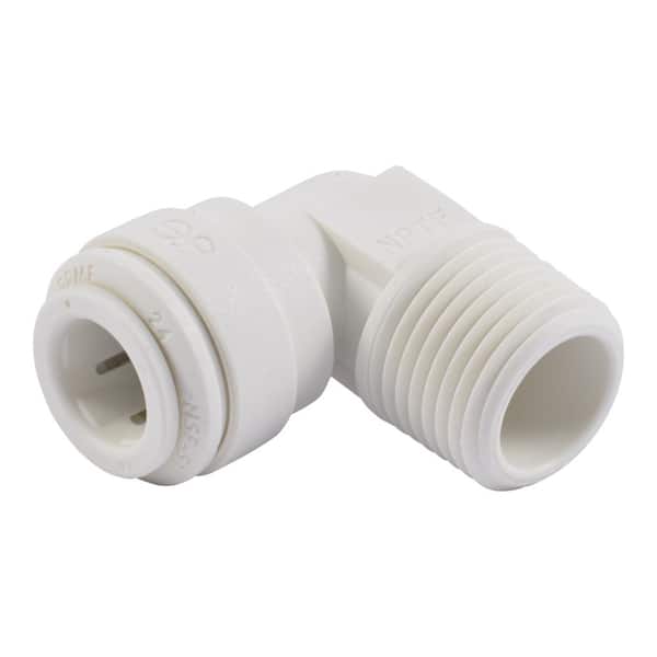 John Guest 3/8 in. O.D. Push-To-Connect x 1/4 in. MIP 90° Polypropylene Elbow Adapter Fitting