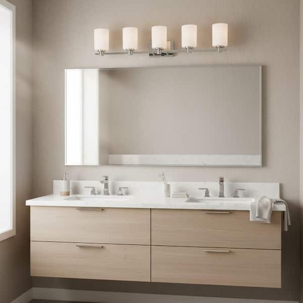 Karlie 35.5 in. 5 Light Chrome Vanity Light