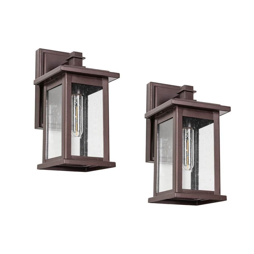 1-Light Oil Rubbed Bronze not Motion Sensing Outdoor Hardwired Wall Lantern Sconce, No Bulbs Included (2-Pack) price history on PriceWatchPro