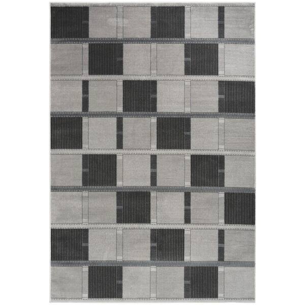 Nourison Nordic Grey Black 5 ft. x 7 ft. All-over design Contemporary Area Rug