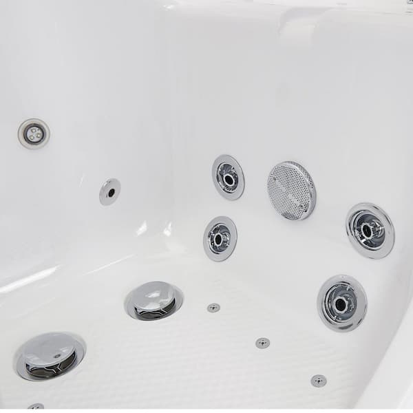 Ella Big4One 66 in. MicroBubble, Whirlpool and Air Bath Walk-In Bathtub in  White, Independent Foot Massage, Dual Drain OA3366TM5PL - The Home Depot