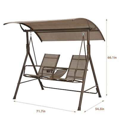 Anna 2-Person Steel Frame Textlene Cover Patio Swing Chair