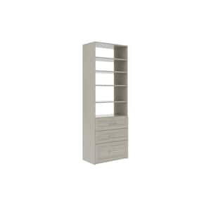 25 in. W Rustic Grey Modern Raised Premier Wood Closet System