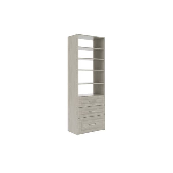 Closet Evolution GR66 25 in. W Rustic Grey Modern Raised Premier Wood Closet System - 1