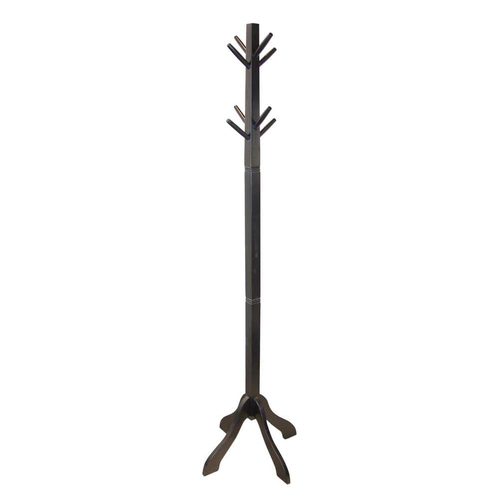 Solid Acacia Wood Black Hall Tree