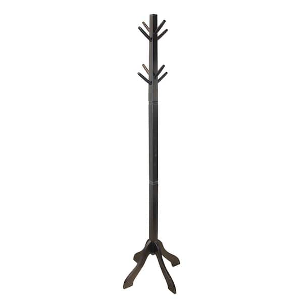 Solid Acacia Wood Black Hall Tree VTTFA0034BK - The Home Depot