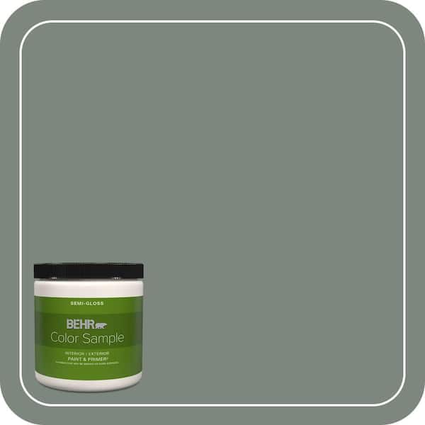 BEHR PREMIUM PLUS 8 oz. #700F-5 Wild Sage Semi-Gloss Interior/Exterior Paint & Primer Color Sample