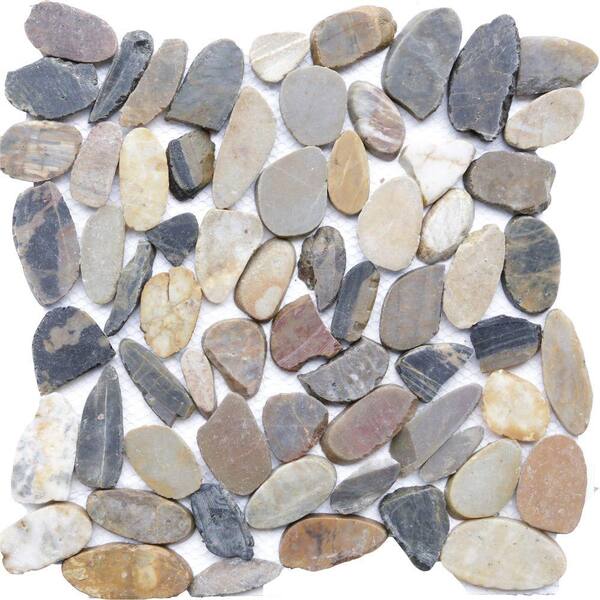 Islander Sienna Mosaic 12 in. x 12 in. Sliced Natural Pebble Stone Floor and Wall Tile (10 sq. ft. / case)