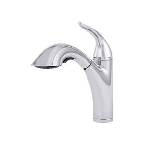 Antioch 1-Handle Pull-Out with 1.75 GPM Deck Mount Kitchen Faucet in Chrome