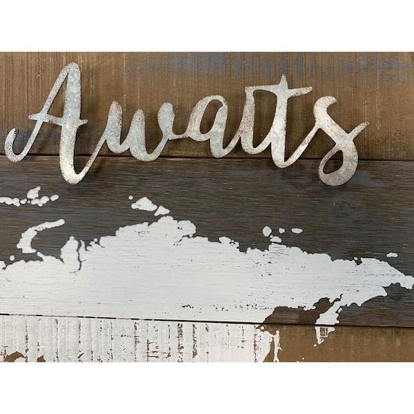 Adventure Awaits - Sfondo con mappa del mondo, decorazione per tavolo da dessert, 2,1 x 1,5 m