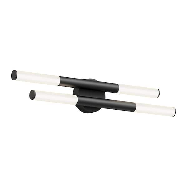 Artika Boro 27 in. 4 Light Black Modern Integrated LED 5 CCT Vanity Light Bar for Bathroom