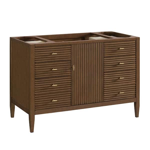 Myrrin 47.88 in. W x 23.5 in. D x 32.88 in. H Single Bath Vanity Cabinet without Top in Mid-Century Walnut