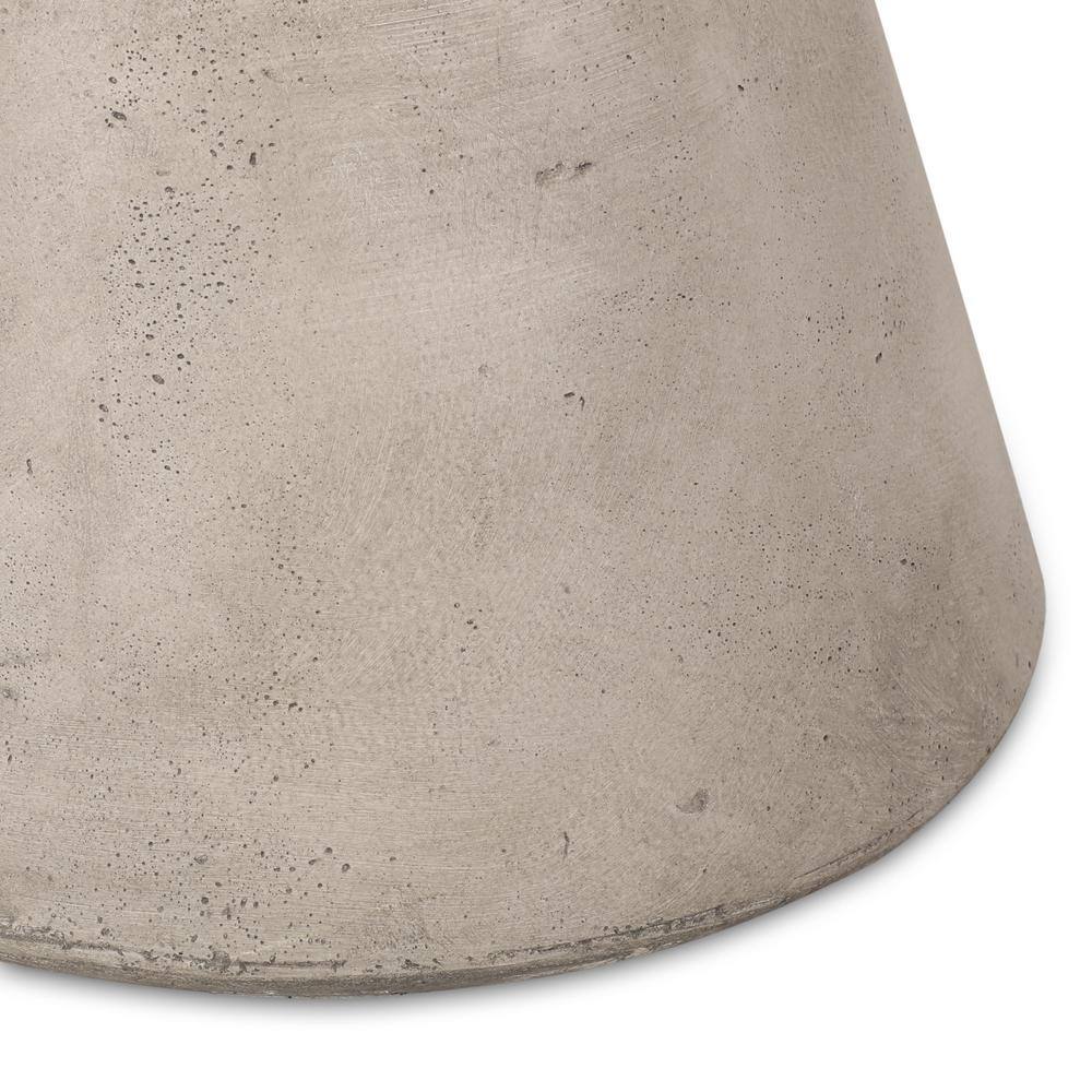 Sleek Hourglass Light Grey Concrete Outdoor Accent Table
