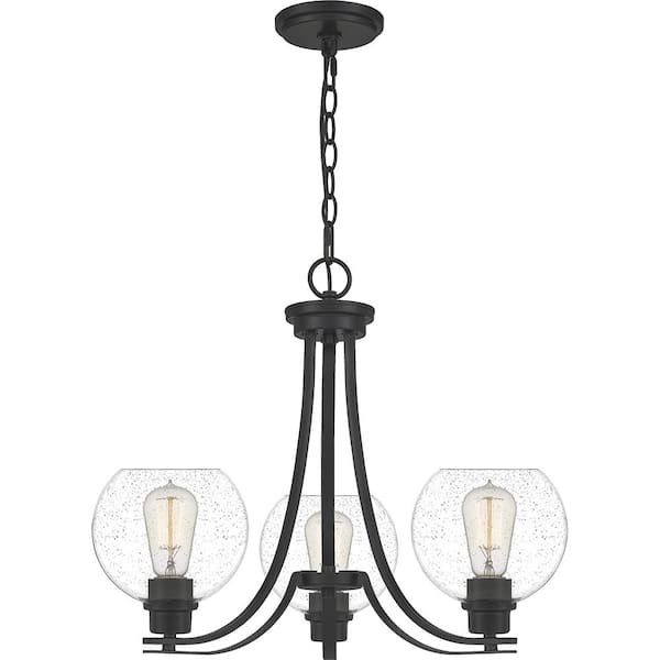 Pruitt 3-Light Matte Black Chandelier