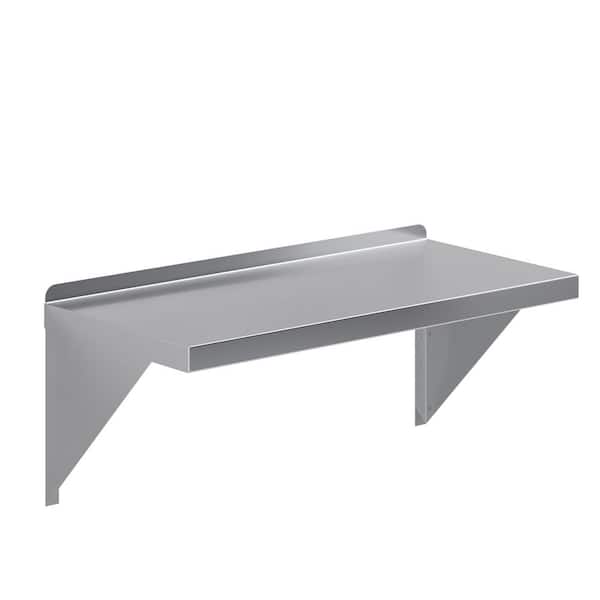 14 in. W x 30 in. D Stainless Steel Wall Shelf Square Edge Kitchen, Restaurant, Garage, Laundry Decorative Wall Shelf