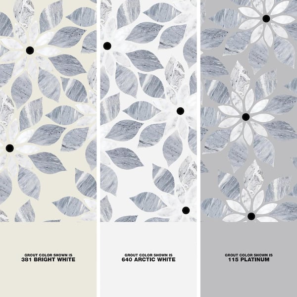 Thistle Blue 12.4 in. x 14.13 in. Polished Marble Mosaic Tile (1.21 sq. ft./Sheet)