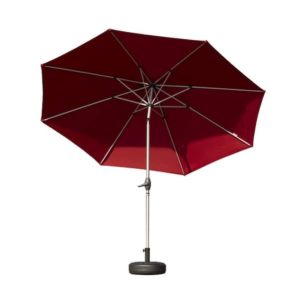 Tatayosi 9 ft. Outdoor Market Umbrellas Patio Umbrella with Push Button Tilt Market Crank and 8 Sturdy Ribs in Brick Red