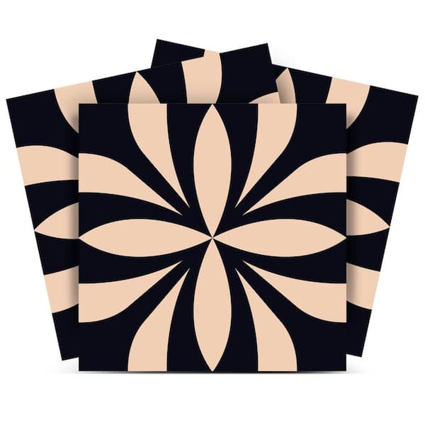 MI ALMA Black and Brown SB30 8 in. x 8 in. Vinyl Peel and Stick Tile (24-Tiles, 10.67 sq. ft. / Pack)