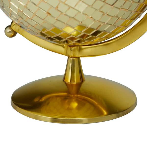 10 Gold Metal Disco Ball Globe Decor