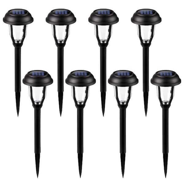 GIGALUMI Solar Black integrated LED Path Light with Waterproof (8-Pack)