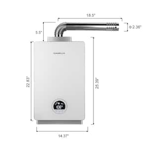 Smart 3.18 GPM 82,000 BTU Propane Tankless Water Heater with Vent Pipe, Indoor White