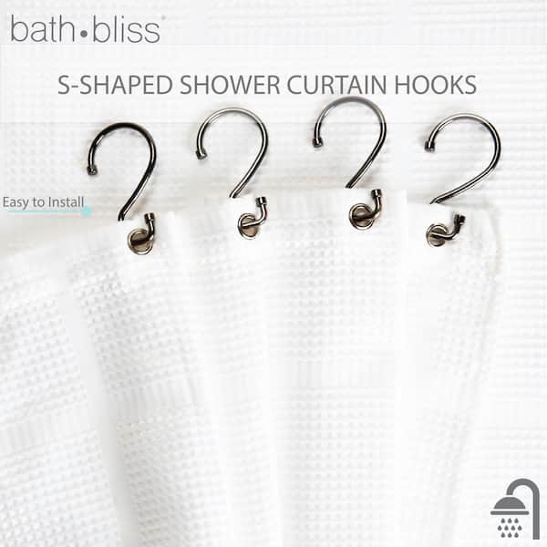 Bath Bliss 12 Pack S-Hook Shower Curtain Rings - Oil Rubbed Bronze