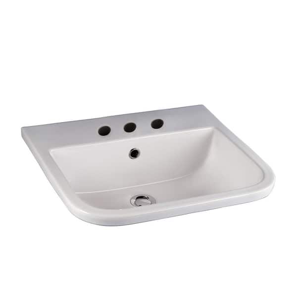 Barclay Products Series 600 Drop-In Bathroom Sink in White