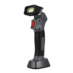 Rechargeable 600 Lumens LED Work Light With Magnet,Swivel Hook, Charging Base and Battery Indicator