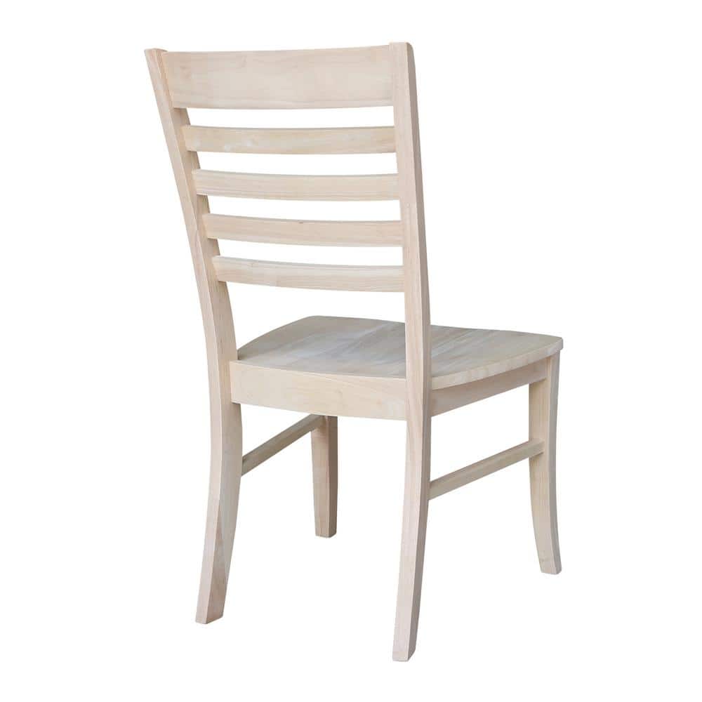 High Slat Ladderback Side Chair in Brown Microfiber Upholstery