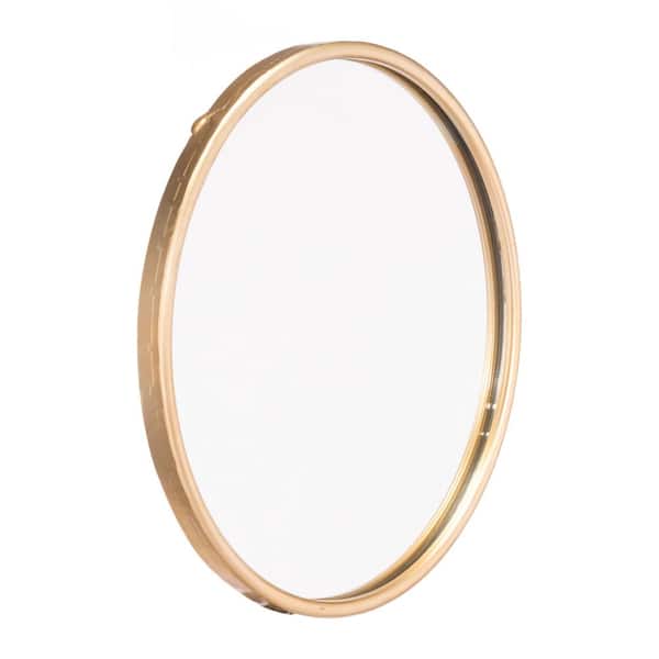 ZUO Small Round Gold Contemporary Mirror (15.9 in. H x 15.9 in. W)