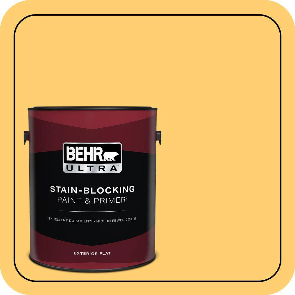 1 gal. #320B-6 Mellow Yellow Flat Exterior Paint & Primer price history on PriceWatchPro