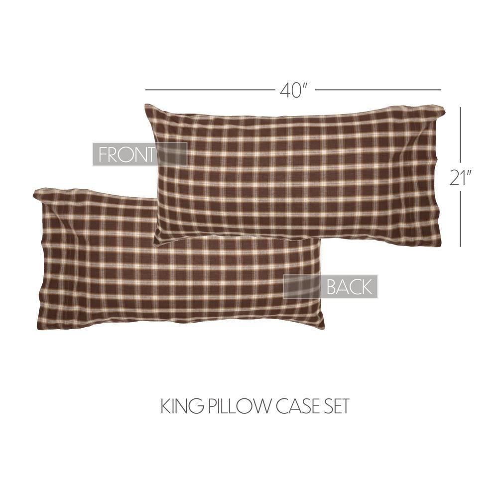 Rory King Plaid Cotton Pillowcase Set in Brown Tones