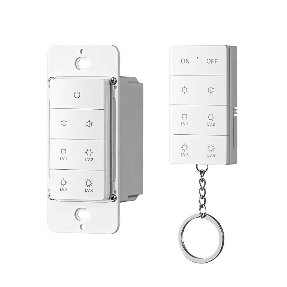 DEWENWILS White ON/Off 1-way Adjustable Brightness Button Dimmer Switch ...