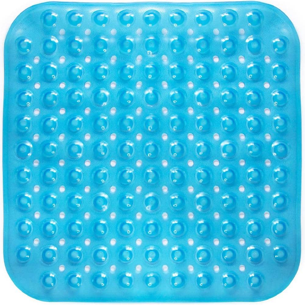 HealthSmart 18 in. x 18 in. Antimicrobial Blue Bath Mat 52317430100