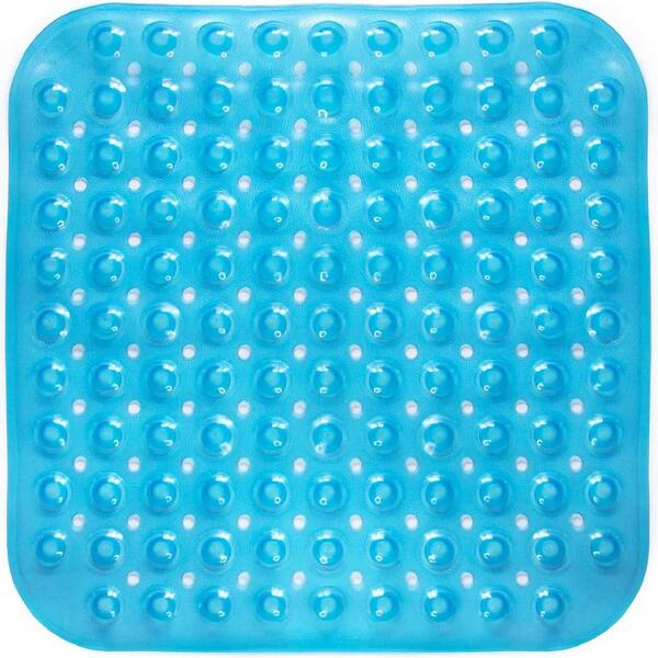 HealthSmart 18 in. x 18 in. Antimicrobial Blue Bath Mat