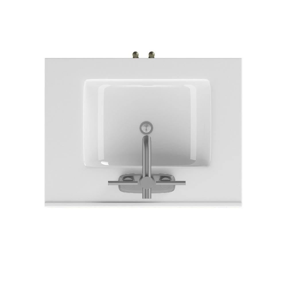 White Freestanding Single Bathroom Vanity with Lower Drawer
