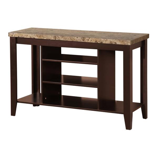 Home Source Industries Kevin 18 in. Mahogany Wood TV Stand Fits TVs Up to 55 in. with Built-In Storage