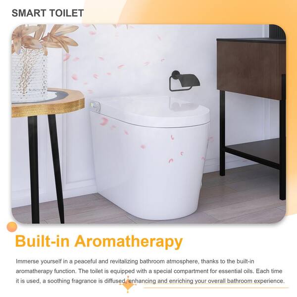 JimsMaison Elongated Smart Bidet Toilet 1.19 GPF with Foot Sensing and Auto Flushing