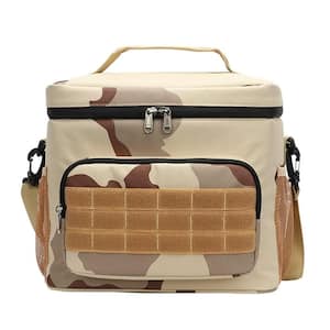 15.85 qt. Waterproof Desert Camouflage Insulated Lunch Bag Cooler Box for Tracel  Camping and Beach