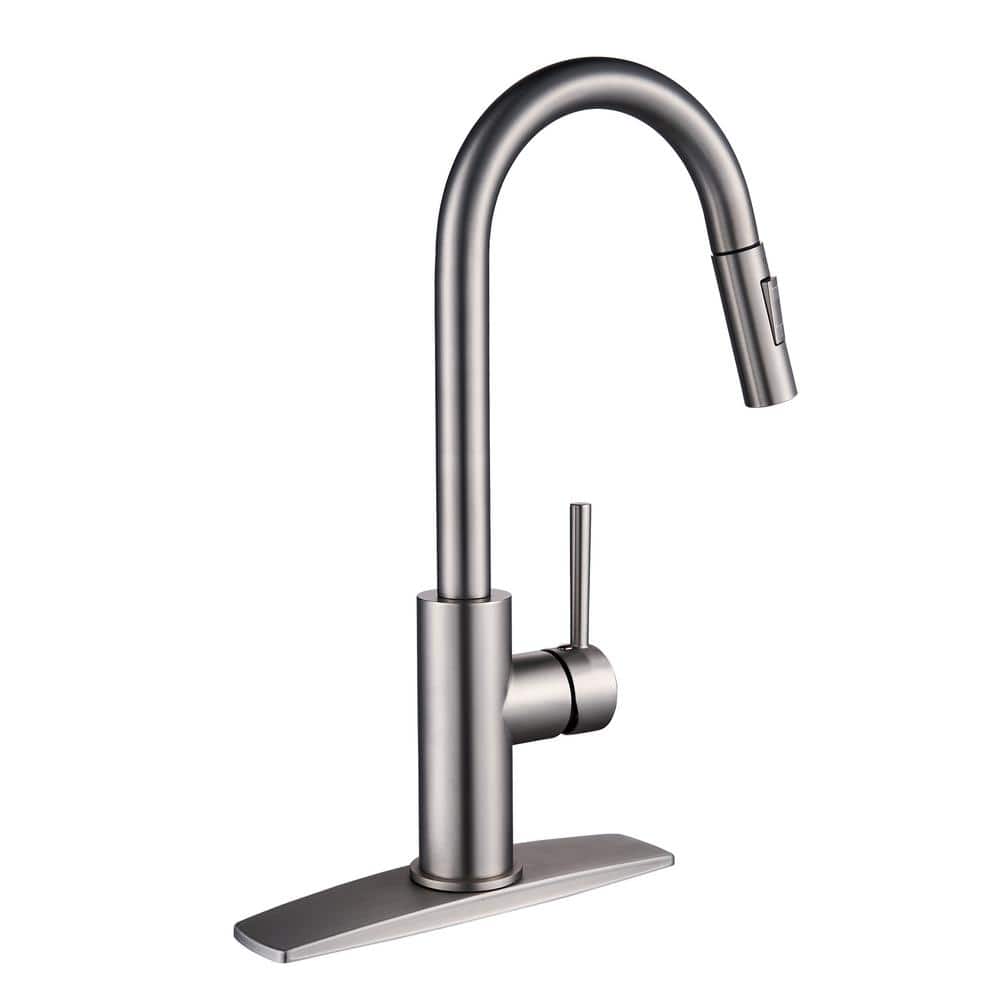 Single Handle Kitchen Faucet Pull Down Sprayer Sink Faucet Brushed Nickel in Kitchen