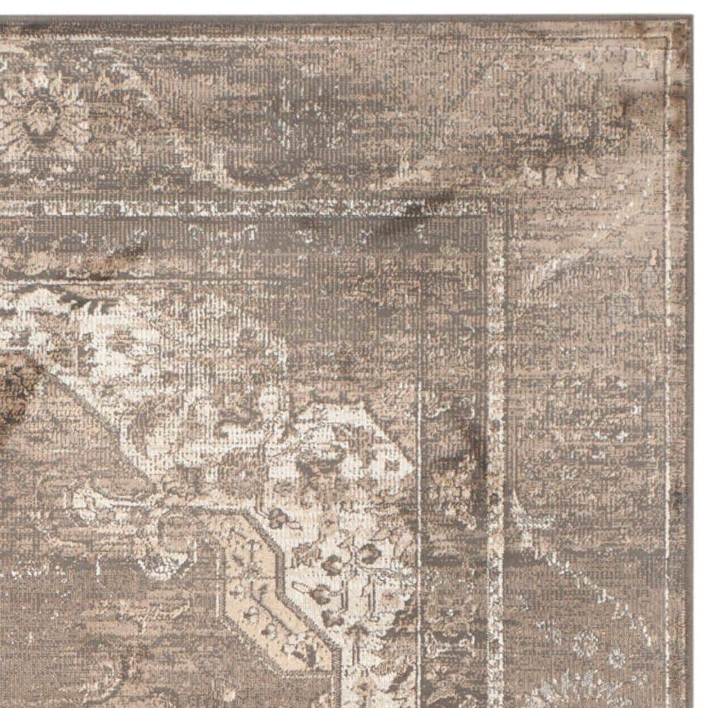 Vintage Black Rectangular Viscose Area Rug